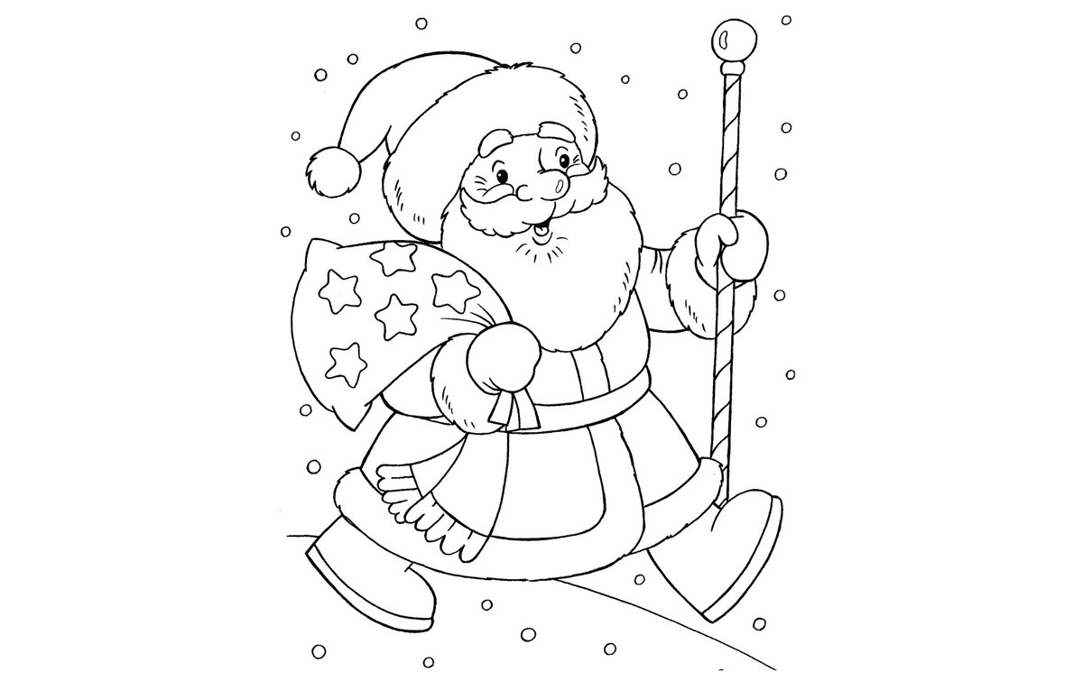 Раскраски Дед Мороз и Снегурочка на новый 2018 год