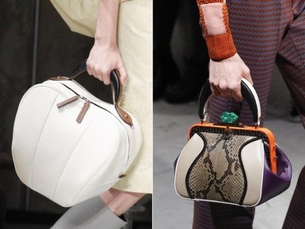 модные женские сумки 2022: сумки в руку разной формы белая под крокодила