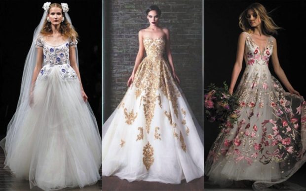 Модные свадебные платья 2022 2023 года: платья с пышной юбкой с цветами