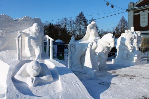 снежные статуи новосибирск