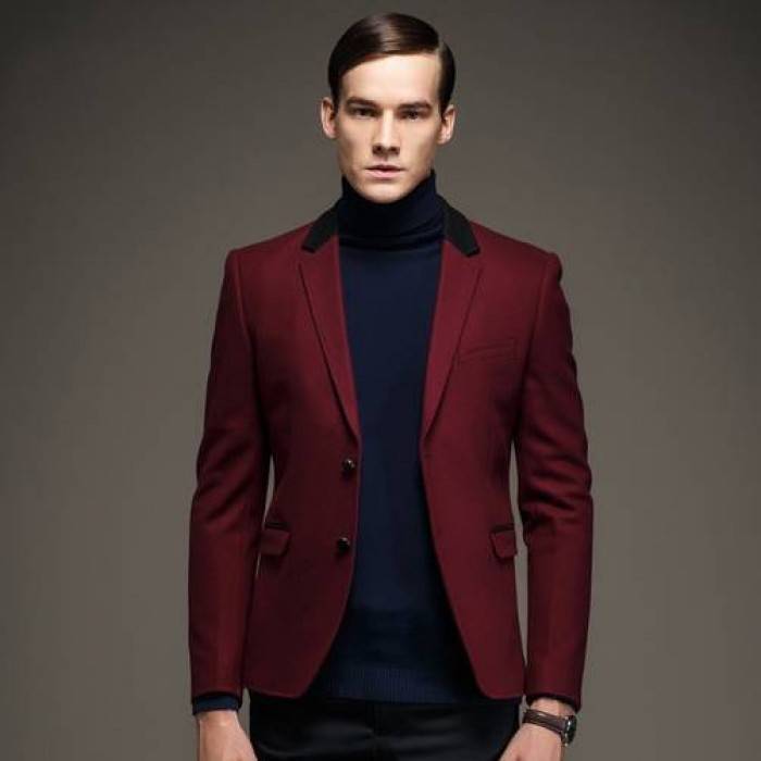Бордовый пиджак мужской с чем носить
